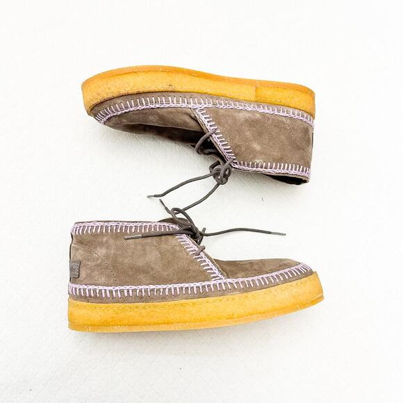 Anthropologie Laidback London Crochet Mocassin Suede Accented Booties Size 38 - Picture 8 of 8